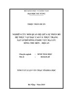 Nghiên cứu mối quan hệ giữa sự phân bố hệ thực vật bậc cao và thực trạng sạt lở bờ sông ở khu vực hạ lưu sông thu bồn – hội an (tt) 