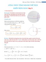 CÔNG THỨC TÍNH NHANH THỂ TÍCH KHỐI TRÒN XOAY tập 3