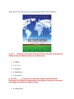 Test bank for business a changing world 8th edition 