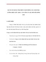 DỰ án xây DỰNG tầm NHÌN và hệ THỐNG các CHỈ số đo LƯỜNG HIỆU SUẤT  (KPI)   của CÔNG TY lọc hóa dầu BÌNH sơn 