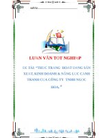 Thực Trạng Hoạt Động Sản Xuất, Kinh Doanh & Năng Lực Cạnh Tranh Của Công Ty Tnhh Ngọc Hoa