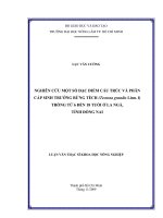NGHIÊN CỨU MỘT SỐ ĐẶC ĐIỂM CẤU TRÚC VÀ PHÂN CẤP SINH TRƯỞNG RỪNG TẾCH (Tectona grandis Linn. f) TRỒNG TỪ 6 ĐẾN 18 TUỔI Ở LA NGÀ, TỈNH ĐỒNG NAI