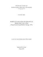 NGHIÊN CỨU KHẢ NĂNG SỬ DỤNG BÃ CẢI TRONG THỨC ĂN CÁ TRA (Pangasianodon hypophthalmus Sauvage, 1878)