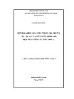 ĐÁNH GIÁ HIỆU QUẢ VIỆC PHÒNG HỘI CHỨNG CÒI CỌC SAU CAI SỮA TRÊN HEO BẰNG BIỆN PHÁP TIÊM VẮC XIN CHO NÁI