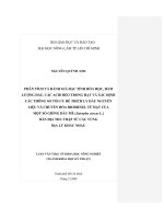 PHÂN TÍCH VÀ ĐÁNH GIÁ ĐẶC TÍNH HÓA HỌC, HÀM LƯỢNG DẦU, CÁC ACID BÉO TRONG HẠT VÀ XÁC ĐỊNH CÁC THÔNG SỐ TỐI ƯU ĐỂ TRÍCH LY DẦU NGUYÊN LIỆU VÀ CHUYỂN HÓA BIODIESEL TỪ HẠT CỦA MỘT SỐ GIỐNG DẦU MÈ (Jatropha curcas L.) BẢN ĐỊA THU THẬP TỪ CÁC VÙNG ĐỊA LÝ KHÁC 