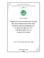 NGHIÊN CỨU SẢN XUẤT PHÂN HỮU CƠ SINH HỌC BẰNG PHƯƠNG PHÁP THỦY PHÂN BÁNH DẦU BỞI ENZYM BROMELAIN VÀ KHẢO SÁT HIỆU LỰC CỦA CHẾ PHẨM TRÊN CÂY CẢI XANH, CÂY CẢI NGỌT