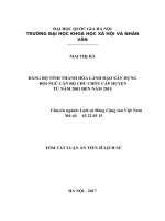 ĐẢNG bộ TỈNH THANH hóa LÃNH đạo xây DỰNG đội NGŨ cán bộ CHỦ CHỐT cấp HUYỆN từ năm 2001 đến năm 2015 (tt)