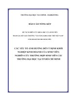 các yếu tố ảnh hưởng đến ý định khởi nghiệp kinh doanh của sinh viên