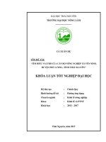 Tìm hiểu vai trò của cán bộ phụ trách nông nghiệp xã Yên Ninh  huyện Phú Lương  tỉnh Thái Nguyên. (Khóa luận tốt nghiệp)