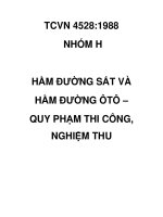 HẦM ĐƯỜNG SẮT VÀ HẦM ĐƯỜNG ÔTÔ – QUY PHẠM THI CÔNG, NGHIỆM THU