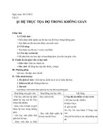 Giáo án Hình học 12 chương 3 bài 1: Hệ trục tọa độ trong không gian