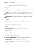 Giáo án Hình học 12 chương 3 bài 1: Hệ trục tọa độ trong không gian