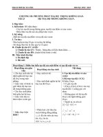 Giáo án Hình học 12 chương 3 bài 1: Hệ trục tọa độ trong không gian