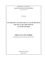 XÁC ĐỊNH MỨC SẴN LÒNG TRẢ CỦA NGƯỜI TIÊU DÙNG ĐỐI VỚI CÀ CHUA BIẾN ĐỔI GEN TẠI TP HỒ CHÍ MINH