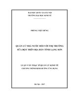 Quản lý nhà nước đối với thị trường sữa bột trên địa bàn tỉnh lạng sơn 