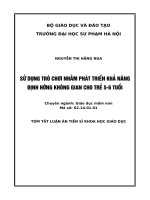 Sử dụng trò chơi nhằm phát triển khả năng ĐHKG cho trẻ 5 6 tuổi (tt) 