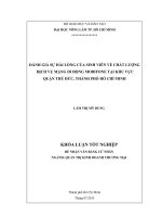 ĐÁNH GIÁ SỰ HÀI LÒNG CỦA SINH VIÊN VỀ CHẤT LƯỢNG DỊCH VỤ MẠNG DI ĐỘNG MOBIFONE TẠI KHU VỰC QUẬN THỦ ĐỨC, THÀNH PHỐ HỒ CHÍ MINH