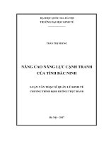 Nâng cao năng lực cạnh tranh của tỉnh bắc ninh 