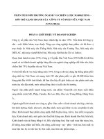 Phân tích môi trường ngành và chiến lược marketing – đối thủ cạnh tranh của  công ty cổ phần sữa việt nam (VINAMILK)