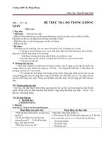 Giáo án Hình học 12 chương 3 bài 1: Hệ trục tọa độ trong không gian