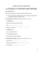 Giáo án Giải tích 12 chương 3 bài 3: Ứng dụng của tích phân trong hình học