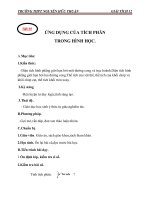 Giáo án Giải tích 12 chương 3 bài 3: Ứng dụng của tích phân trong hình học