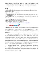 Phân tích môi trường ngành của  ngân hàng thương mại cổ phần công thương việt nam – chi nhánh phúc yên 