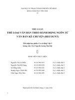 TIỂU LUẬN THỂ LOẠI VĂN BẢN THEO HÀNH ĐỘNG NGÔN TỪ VĂN BẢN KỂ CHUYỆN ( RECOUNT)