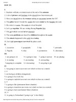 Bài tập tiếng anh lớp 10 unit 6có đáp án