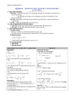 Giáo án Giải tích 12 chương 2 bài 1: Lũy thừa