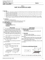 Giáo án Hình học 12 chương 1 bài 3: Khái niệm về thể tích của khối đa diện