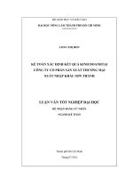 KẾ TOÁN XÁC ĐỊNH KẾT QUẢ KINH DOANHTẠI CÔNG TY CỔ PHẦN SẢN XUẤT THƯƠNG MẠI XUẤT NHẬP KHẨU SƠN THÀNH