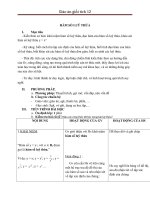 Giáo án Giải tích 12 chương 2 bài 2: Hàm số lũy thừa