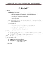 Giáo án Giải tích 12 chương 2 bài 3: Logarit