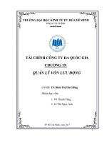 Tiểu luận môn tài chính công ty đa quốc gia chương 19 quản lý vốn lưu động 