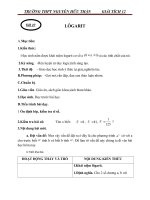 Giáo án Giải tích 12 chương 2 bài 3: Logarit