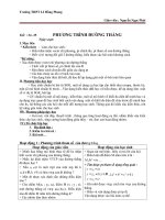 Giáo án Hình học 12 chương 3 bài 3: Phương trình đường thẳng trong không gian