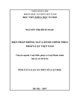 Biện pháp phòng ngừa hành chính theo pháp luật Việt Nam (tt)