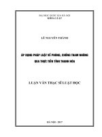 Áp dụng pháp luật về phòng, chống tham nhũng qua thực tiễn tỉnh thanh hóa 