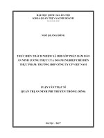 Thực hiện trách nhiệm xã hội góp phần đảm bảo an ninh lương thực của doanh nghiệp chế biến thực phẩm trường hợp công ty CP việt nam 