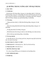 Giáo án Hình học 11 chương 3 bài 3: Đường thẳng vuông góc với mặt phẳng