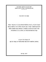 Thực trạng và giải pháp phòng ngừa, ngăn chặn hoạt động tấn công mạng qua việc chiếm quyền điều khiển hệ thống camera giám sát kết nối internet của công an thành phố hà nội 