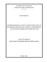 Giải pháp đảm bảo an toàn và chất lượng cho vay đối với học sinh sinh viên có hoàn cảnh khó khăn tại ngân hàng chính sách xã hội việt nam 