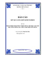 SKKN Một số biện pháp phát triển hứng thú học tập môn Nghề Điện dân dụng phổ thông