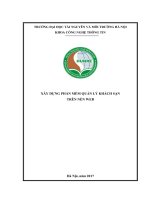 Xây dựng phần mềm quản lý khách sạn trên nền web (tt) 