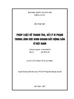 Pháp luật về thanh tra, xử lý vi phạm trong lĩnh vực kinh doanh bất động sản ở việt nam 