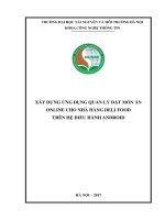 Xây dựng ứng dụng quản lý đặt món ăn online cho nhà hàng deli food trên hệ điều hành android (tt) 