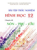 Bài tập trắc nghiệm hình học 12 chuyên đề nón – trụ – cầu 