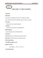 Giáo án Giải tích 12 chương 4 bài 2: Cộng trừ và nhân số phức