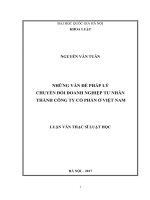 Những vấn đề pháp lý chuyển đổi doanh nghiệp tư nhân thành công ty cổ phần ở việt nam 